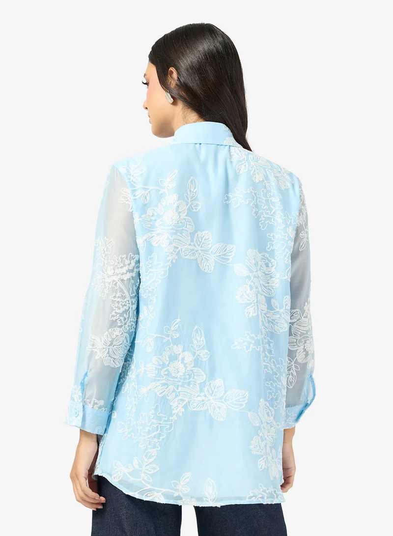 ELLA Embroidered Button Down Shirt